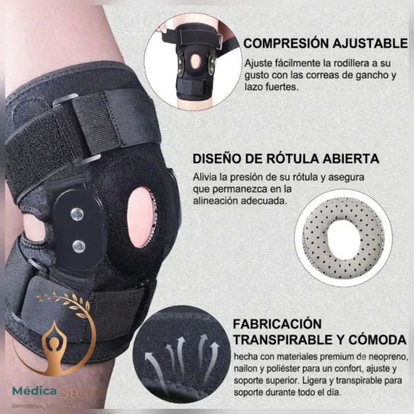 Rodillera Ortopédica con Bisagras Articuladas – Máxima Estabilidad y Soporte Lateral